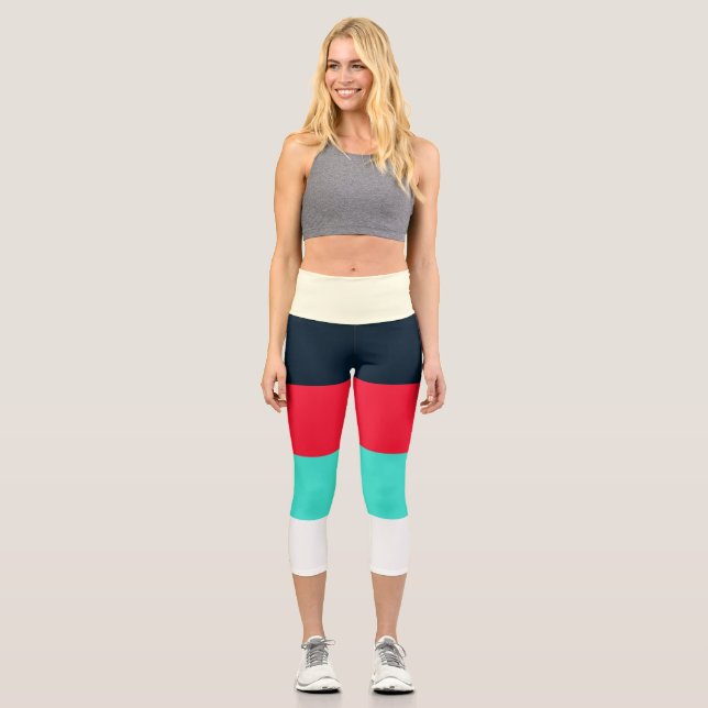 Farbstreifen Capri-Leggings Capri Leggings (Vorderseite)