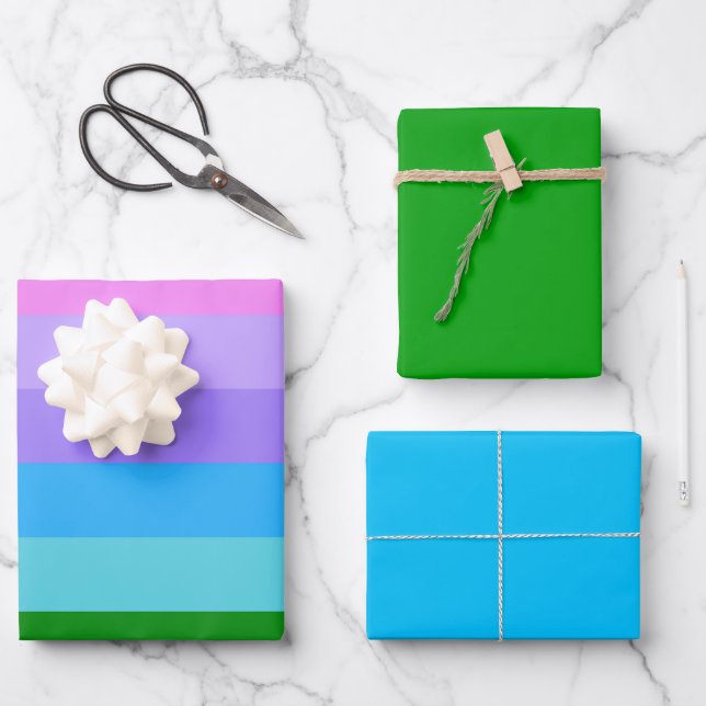 Farbstreifen der Mermaid Geschenkpapier Set (Vorderseite)