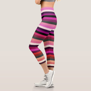 Farbstreifen der Rose Capri Leggings