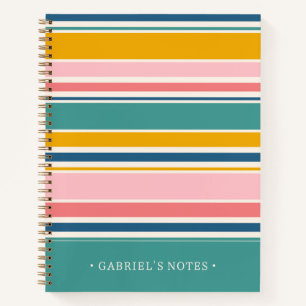 Farbstreifen für den Strand Name hinzufügen Notizbuch