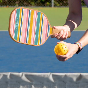 Farbstreifen für den Strand   Name hinzufügen Pickleball Schläger