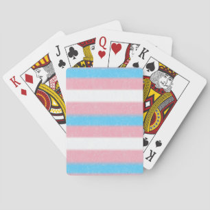 Farbstreifen für den Transgender-Pride-Flag mit we Spielkarten