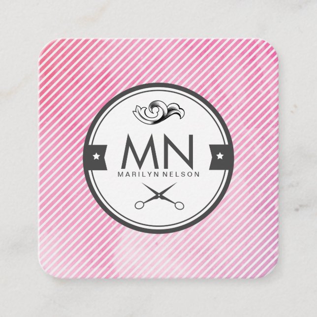 Farbstreifen für Extravaganten Stylist Quadratische Visitenkarte (Vorderseite)