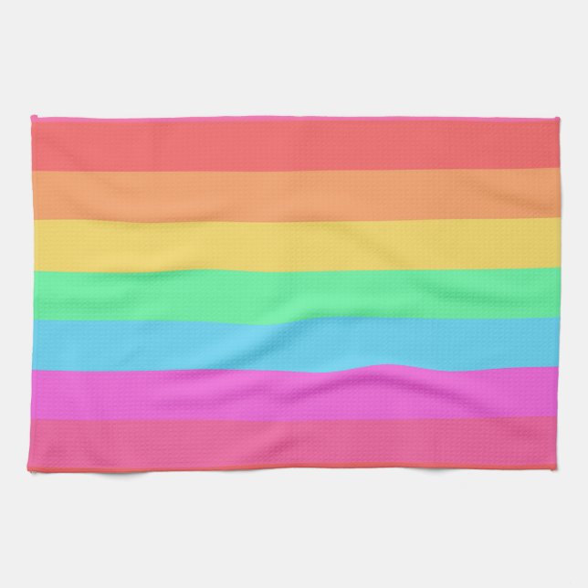 Farbstreifen für Pastell-Regenbogen Geschirrtuch (Horizontal)
