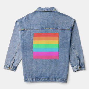 Farbstreifen für Pastell-Regenbogen Jeansjacke