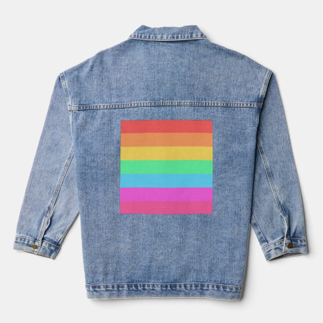 Farbstreifen für Pastell-Regenbogen Jeansjacke (Rückseite)