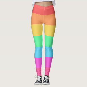 Farbstreifen für Pastell-Regenbogen Leggings