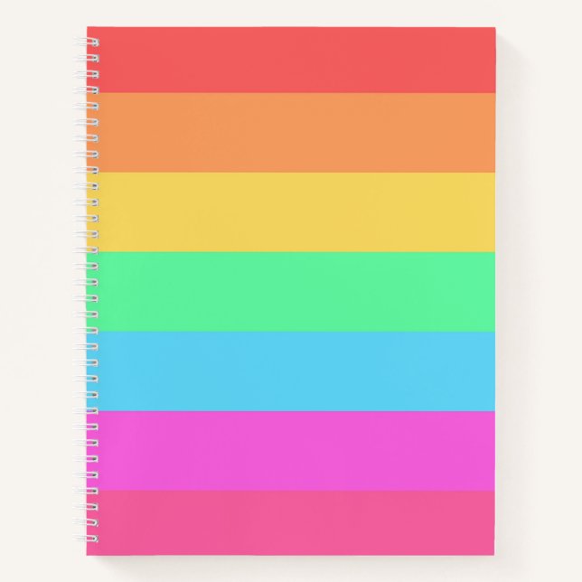 Farbstreifen für Pastell-Regenbogen Notizbuch (Vorderseite)