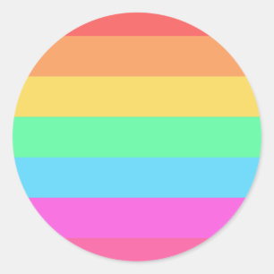 Farbstreifen für Pastell-Regenbogen Runder Aufkleber