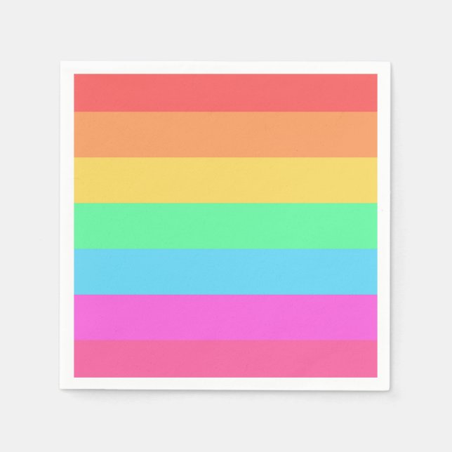 Farbstreifen für Pastell-Regenbogen Serviette (Vorderseite)