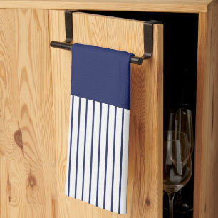 Farbstreifen für Pop - Blau und Weiß Geschirrtuch