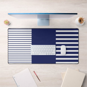 Farbstreifen für Pop - Blau und Weiß Schreibtischunterlage