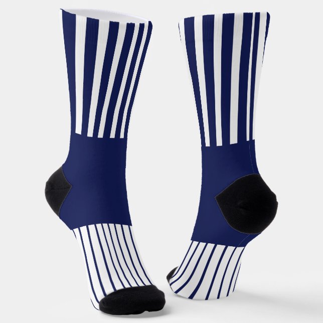 Farbstreifen für Pop - Blau und Weiß Socken (Gewinkelt)