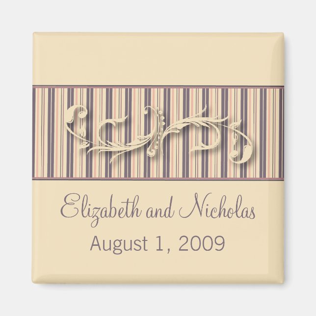 Farbstreifen Geblüht Gastgeschenk Hochzeit-Magnet Magnet (Vorne)