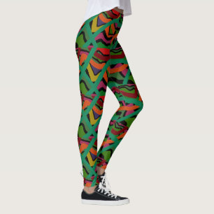 Farbstreifen mit mehreren gemusterten Leggings