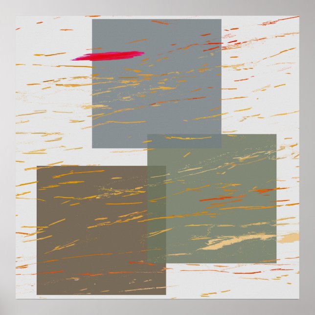 Farbstreifen Quadrate Poster (Vorne)