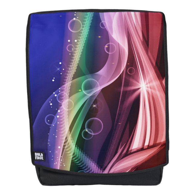 Farbstreifen und Blasen Rucksack (Vorderseite)