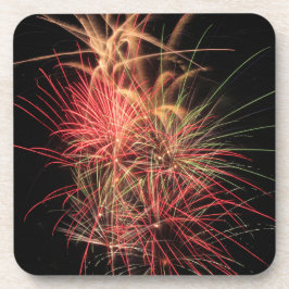 Farbstreifen von Orange und Rot am Nachtplakat Getränkeuntersetzer