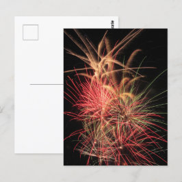 Farbstreifen von Orange und Rot in der Nacht Postkarte