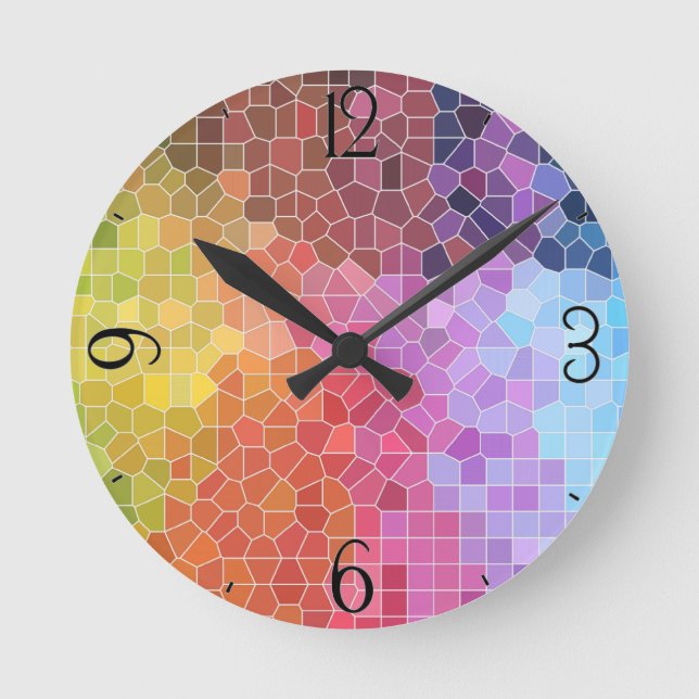 Farbstücke Runde Wanduhr (Vorderseite)