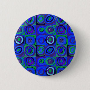 Farbstudie Quadrate Quadrate Blau Kreise Button