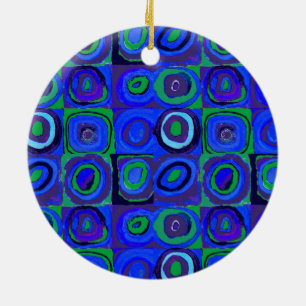 Farbstudie Quadrate Quadrate Blau Kreise Keramik Ornament