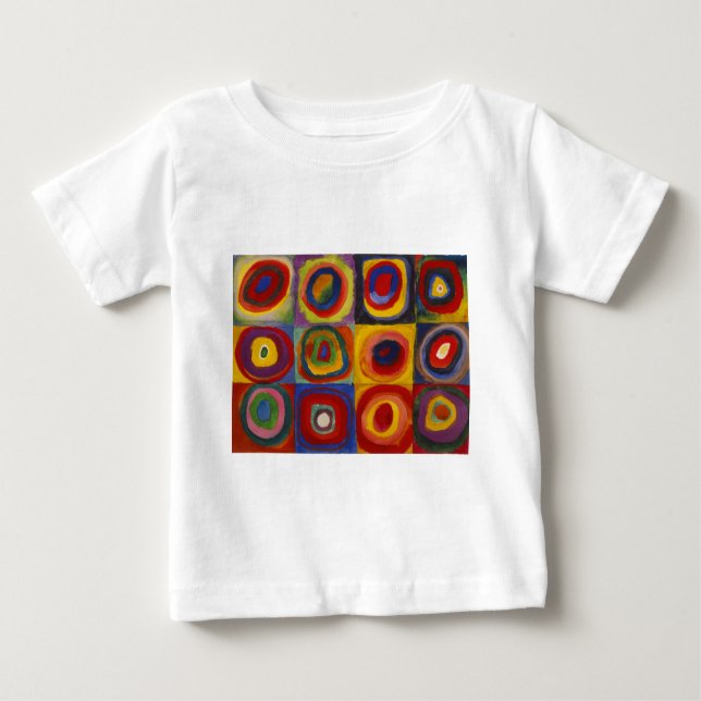 Farbstudie über Quadrat-Kreise von Kandinsky Baby T-shirt (Vorderseite)