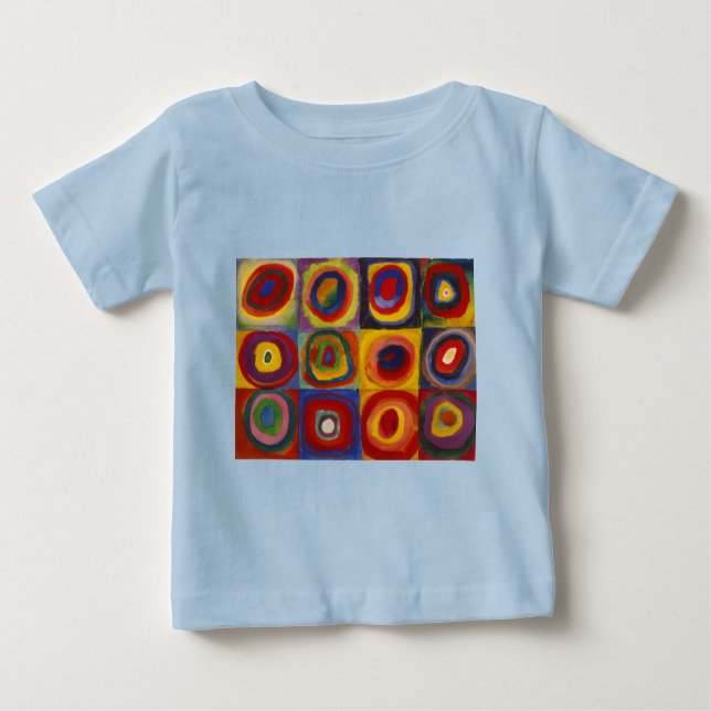 Farbstudie über Quadrat-Kreise von Kandinsky Baby T-shirt (Vorderseite)