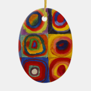 Farbstudie über Quadrat-Kreise von Kandinsky Keramik Ornament