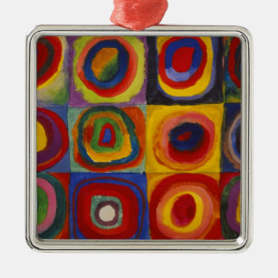 Farbstudie über Quadrat-Kreise von Kandinsky Ornament Aus Metall