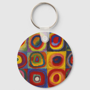 Farbstudie über Quadrat-Kreise von Kandinsky Schlüsselanhänger