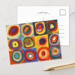 Farbstudie | Wassily Kandinsky Postkarte<br><div class="desc">Farbstudie, Quadrate mit konzentrischen Kreisen (1913) | Wassily Kandinsky's Color Study: Quadrate mit konzentrischen Kreisen ist eine lebhafte Erkundung von Farbe und Form, mit einem Quadrat voller konzentrischer Kreise in einer Reihe von kühlen und kontrastreichen Farben. Jedes Quadrat enthält einzigartige Farbkombinationen, die einen visuellen Rhythmus und Harmonie erzeugen, die Kandinskys...</div>