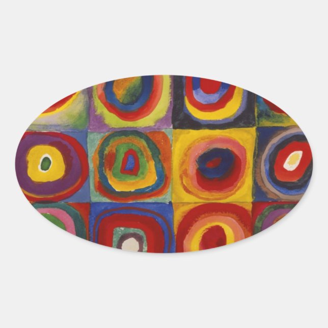 Farbstudie zu den Quadratzunden Ovaler Aufkleber (Vorderseite)