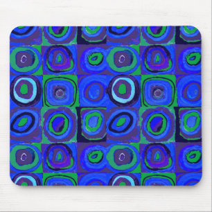Farbstudien Quadrate Squares Blue Circles Mousepad