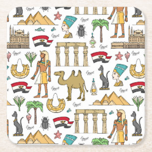 Farbsymbole in Ägypten Rechteckiger Pappuntersetzer