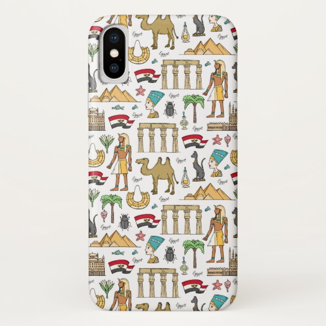 Farbsymbole von Ägypten-Muster Case-Mate iPhone Hülle (Rückseite)