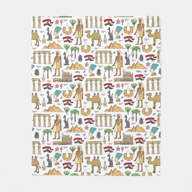Farbsymbole von Ägypten-Muster Fleecedecke (Vorderseite)