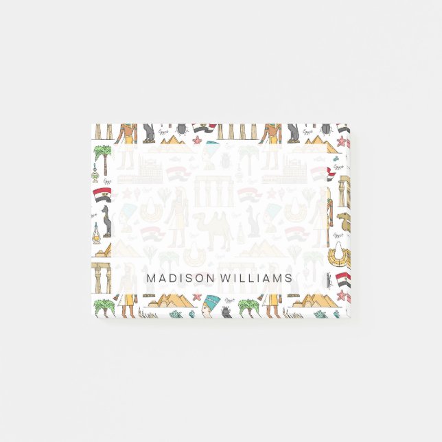 Farbsymbole von Ägypten-Muster Post-it Klebezettel (Vorderseite)