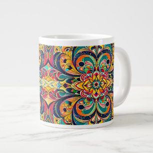 Farbsymphonie Mandala – Kräftige psychedelische Bl Jumbo-Tasse