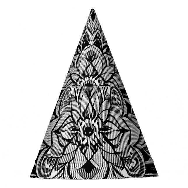 Farbsymphonie Mandala – Kräftige psychedelische Bl Partyhütchen (Vorderseite)