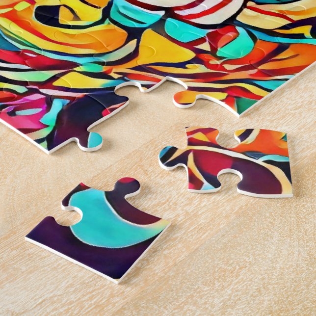 Farbsymphonie Mandala – Kräftige psychedelische Bl Puzzle (Seite)