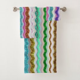 Färbt mit schmarotzerartigen Streifen Badhandtuch Set