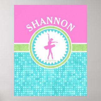 Farbtänzer aus Tri-Pastel mit Aqua-Tile Poster