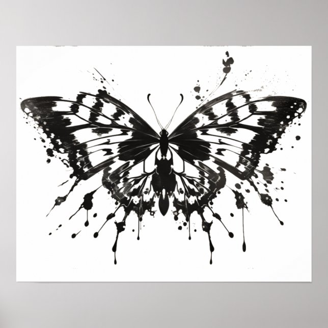 Farbtest Rorschach | Nr. | Schmetterling Poster (Vorne)
