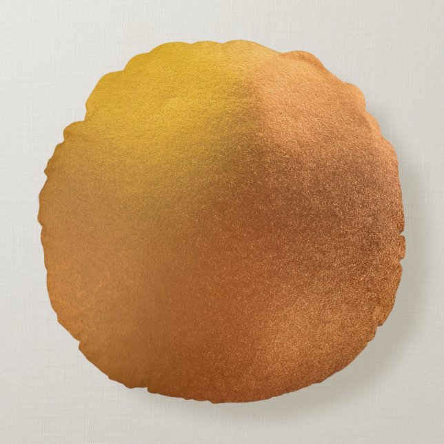 Farbtextur aus Gold oder Folie abstrakt, und Rundes Kissen (Vorderseite)