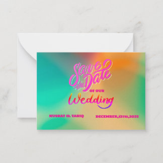 Farbtextur: Ein Farbabstrich Save the Date Mitteilungskarte