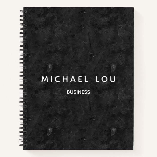 Farbtextur Schwarz Minimal Beruflich Notizbuch (Vorderseite)