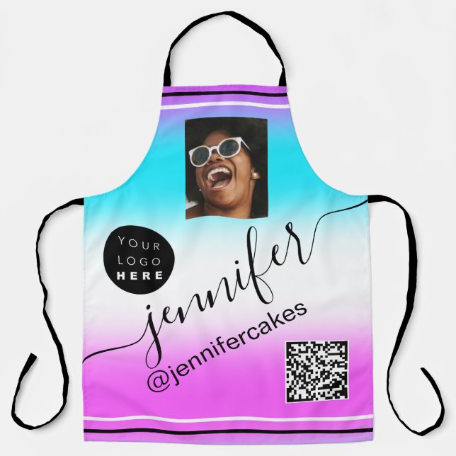 Farbtherapie für benutzerdefinierte Foto-Logo QR M Schürze (Vorderseite)