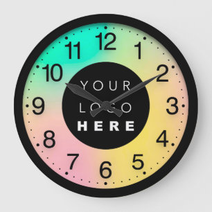 Farbtherapie: Holografisches Logo Große Wanduhr
