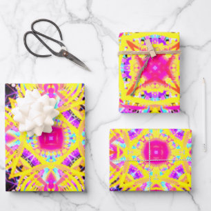 Farbtherapiewrapping Papier Flachblatt Set von 3